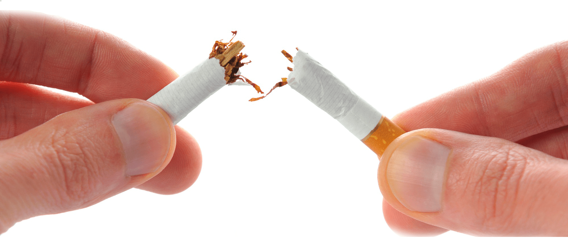 papieros złamany w palcach
